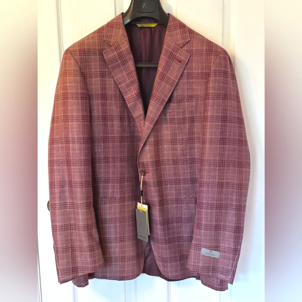 ✨ NWT ✨ CANALI Kei Glen Plaid Sport Jacket - US 48L